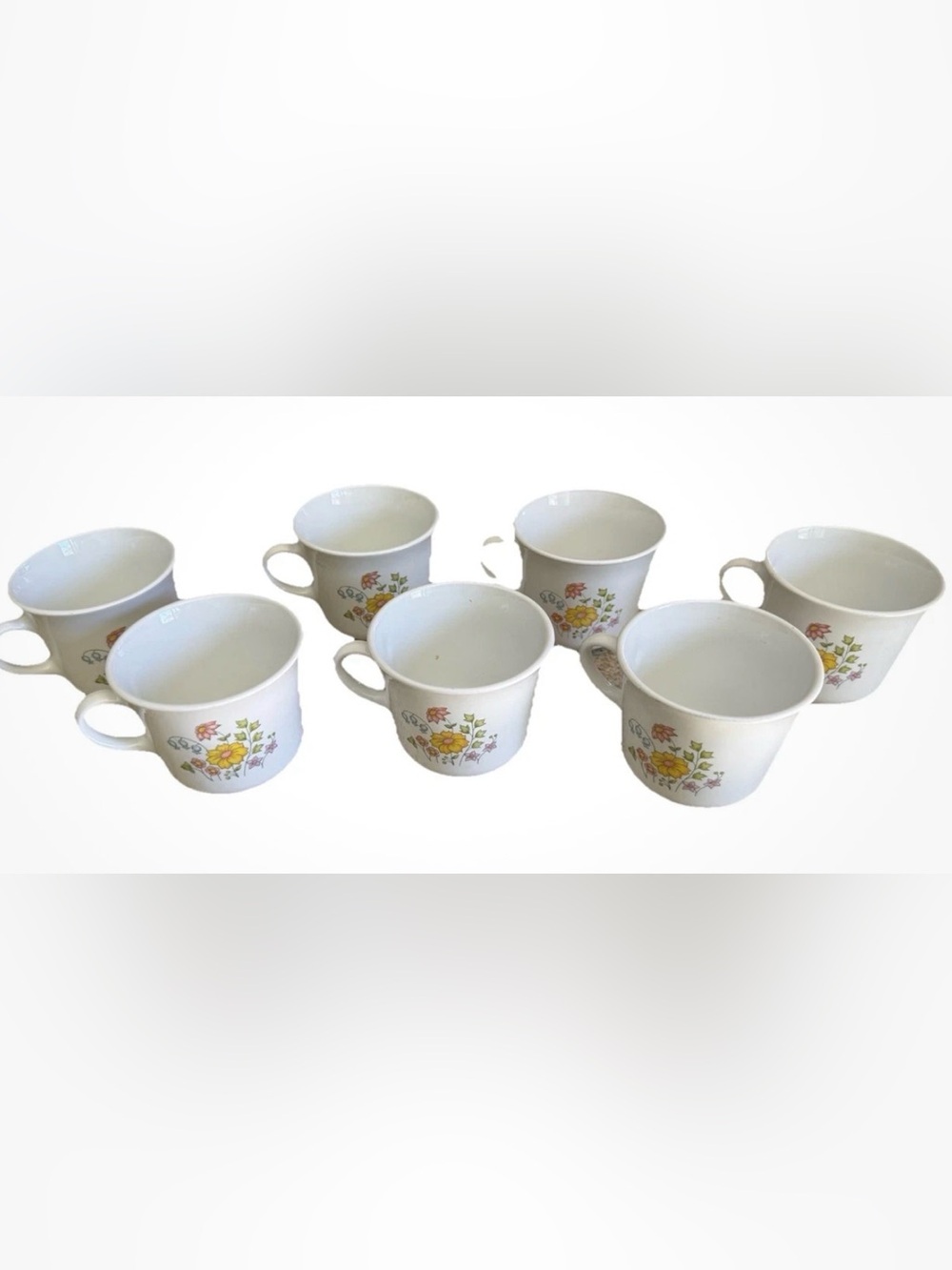Corelle White Mug with Yellow and Pink Floral Motif *I HAVE 7 OF THESE*